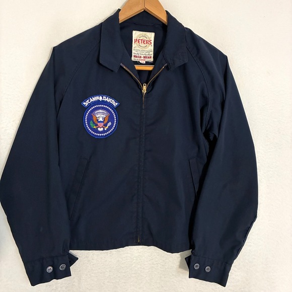 Vtg 70s 80s Secret Service Camp David Presidential Seal Jacket Size 34 Patches